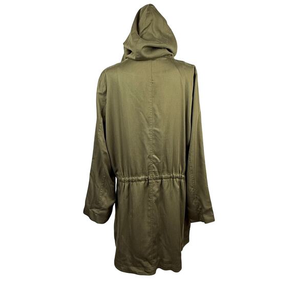 Eileen Fisher Polished Anorak Jacket Hooded Full Zip Olive Womens XL Sustainable - Picture 2 of 14